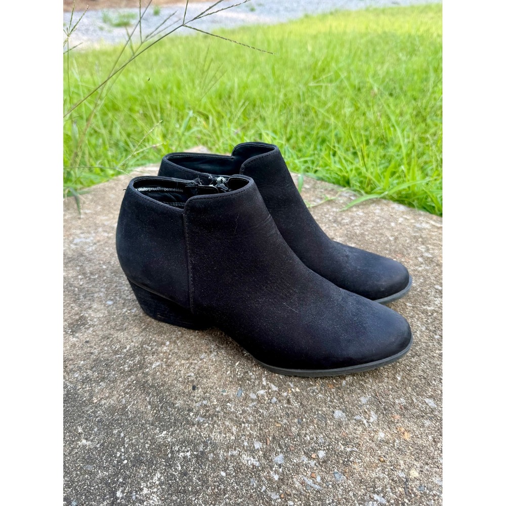 Blondo Waterproof Black Suede Ankle Boots Women 8.5‎ M B5491 017 Zipper Booties